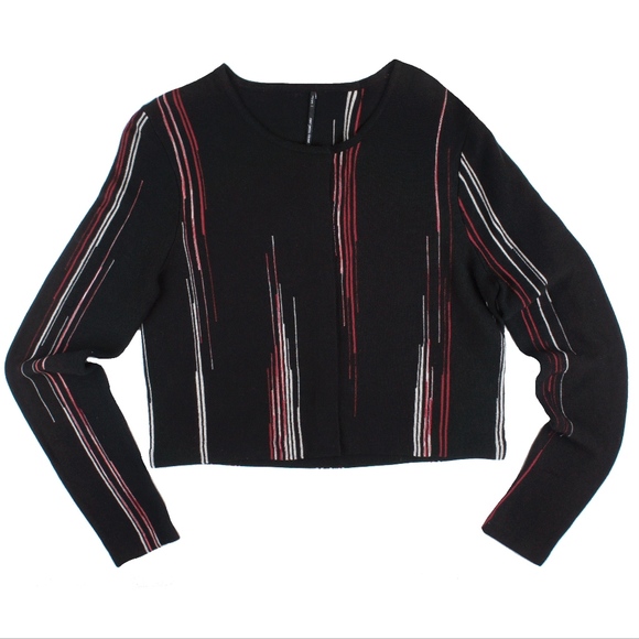 JS JING SHENG Sweaters - JS JING SHENG Black Fleck Stripe Cardigan Sweater